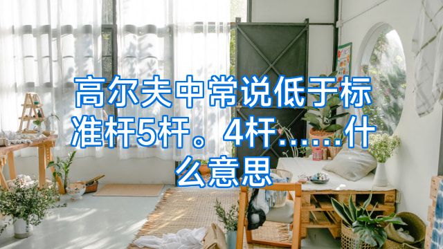 高尔夫中常说低于标准杆5杆。4杆……什么意思