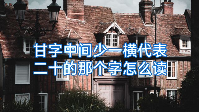 甘字中间少一横代表二十的那个字怎么读