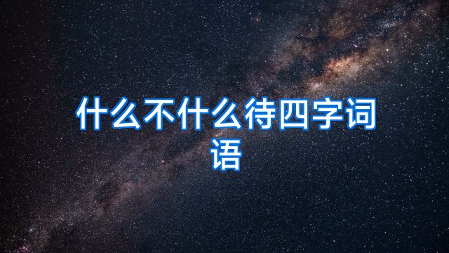 什么不什么待四字词语
