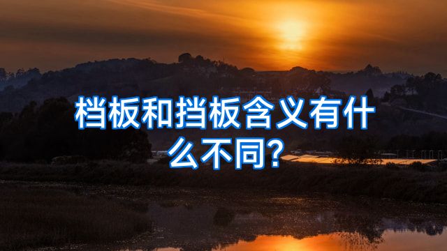 档板和挡板含义有什么不同?
