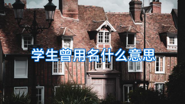 学生曾用名什么意思