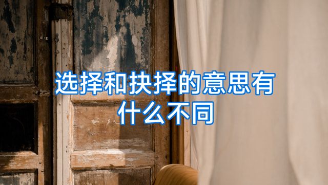选择和抉择的意思有什么不同