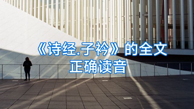 《诗经.子衿》的全文正确读音