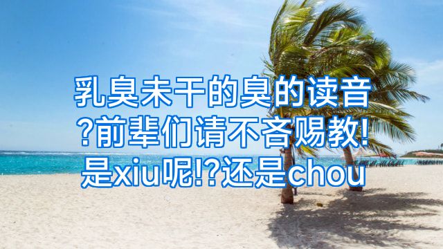 乳臭未干的臭的读音?前辈们请不吝赐教!是xiu呢!?还是chou