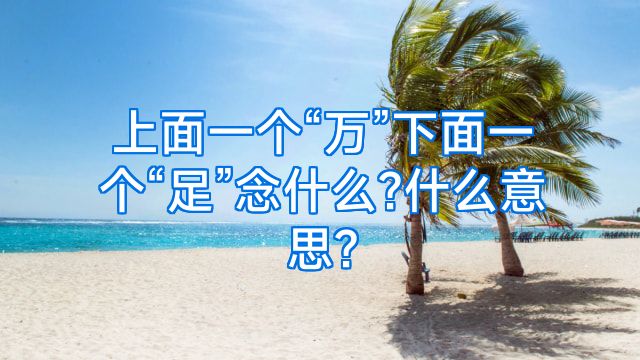 上面一个“万”下面一个“足”念什么?什么意思?