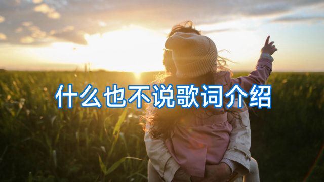 什么也不说歌词介绍