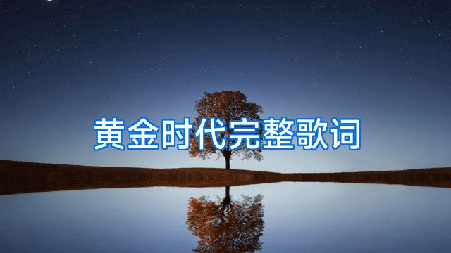 黄金时代完整歌词