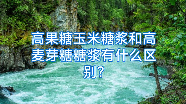 高果糖玉米糖浆和高麦芽糖糖浆有什么区别?