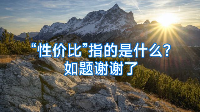 “性价比”指的是什么?如题谢谢了