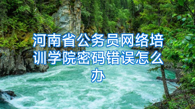 河南省公务员网络培训学院密码错误怎么办