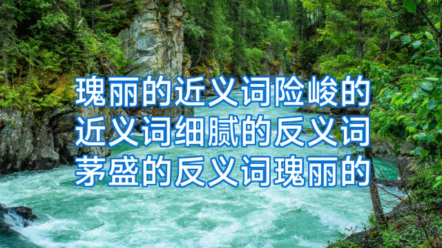 瑰丽的近义词险峻的近义词细腻的反义词茅盛的反义词瑰丽的