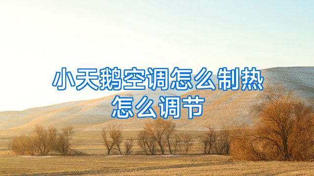 小天鹅空调怎么制热怎么调节