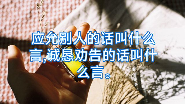 应允别人的话叫什么言,诚恳劝告的话叫什么言。