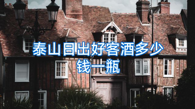 泰山日出好客酒多少钱一瓶