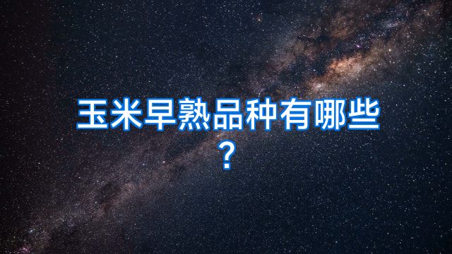 玉米早熟品种有哪些?