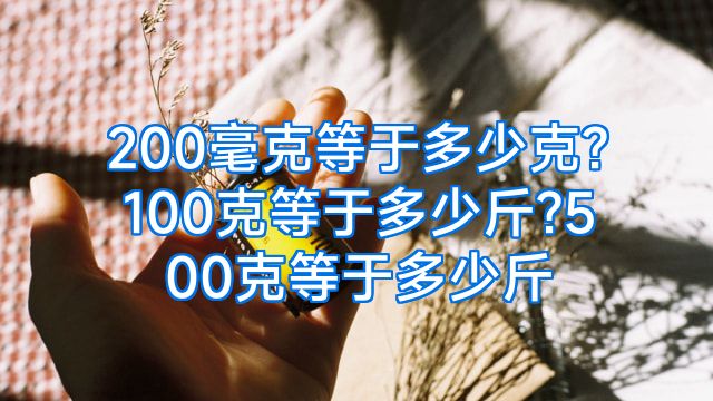 200毫克等于多少克?100克等于多少斤?500克等于多少斤