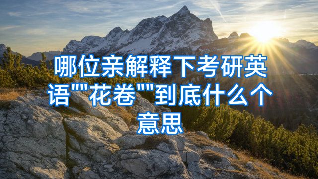 哪位亲解释下考研英语