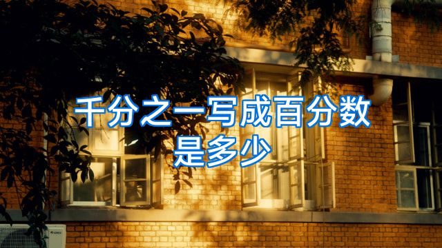 千分之一写成百分数是多少