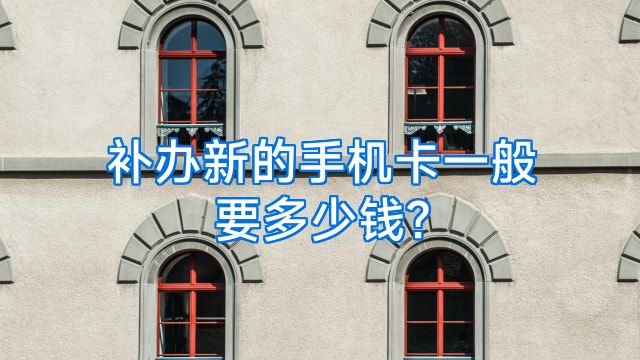 补办新的手机卡一般要多少钱?