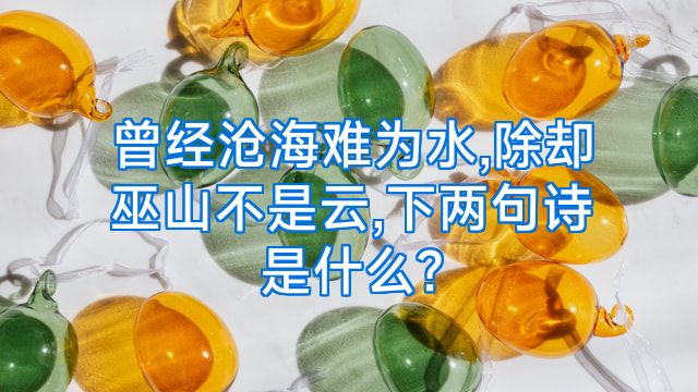 曾经沧海难为水,除却巫山不是云,下两句诗是什么?