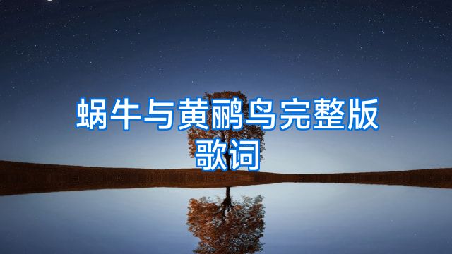 蜗牛与黄鹂鸟完整版歌词