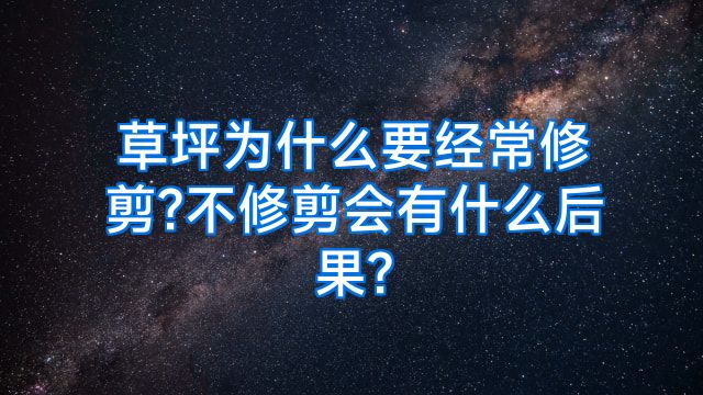 草坪为什么要经常修剪?不修剪会有什么后果?