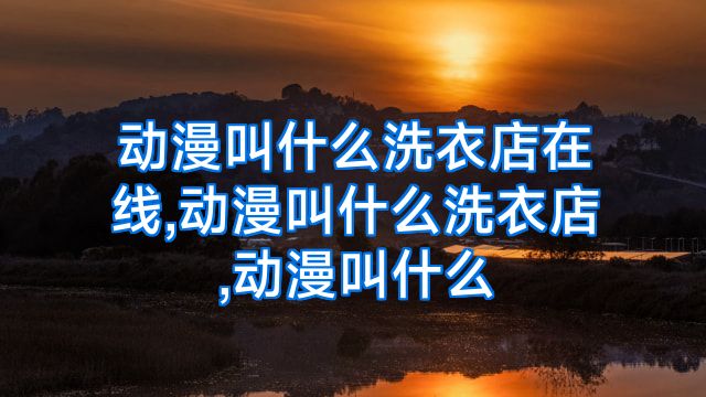 动漫叫什么洗衣店在线,动漫叫什么洗衣店,动漫叫什么