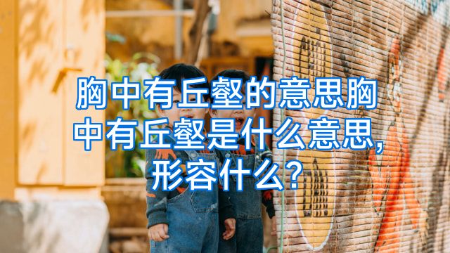 胸中有丘壑的意思胸中有丘壑是什么意思,形容什么?