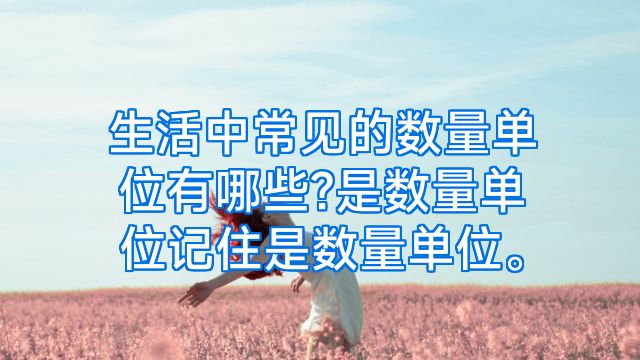 生活中常见的数量单位有哪些?是数量单位记住是数量单位。