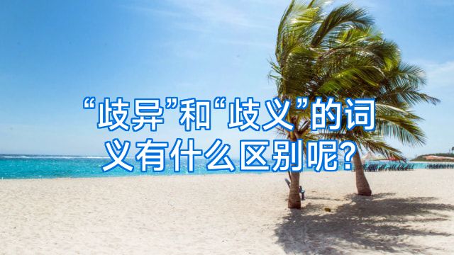 “歧异”和“歧义”的词义有什么区别呢?
