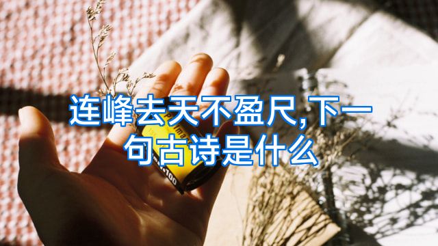 连峰去天不盈尺,下一句古诗是什么