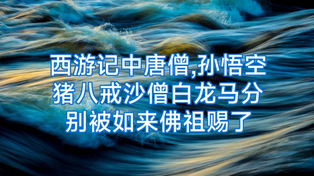 西游记中唐僧,孙悟空猪八戒沙僧白龙马分别被如来佛祖赐了