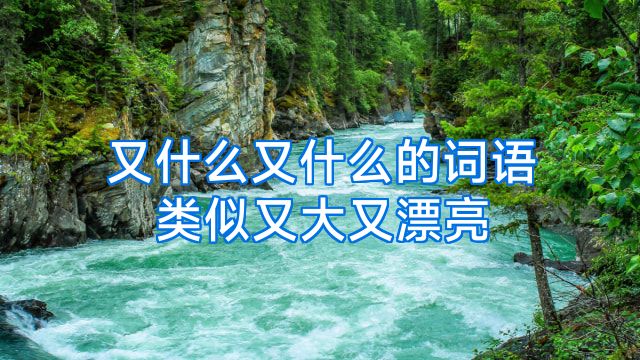 又什么又什么的词语类似又大又漂亮