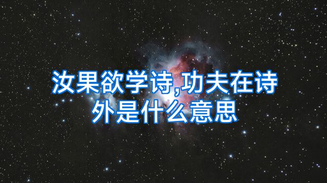 汝果欲学诗,功夫在诗外是什么意思