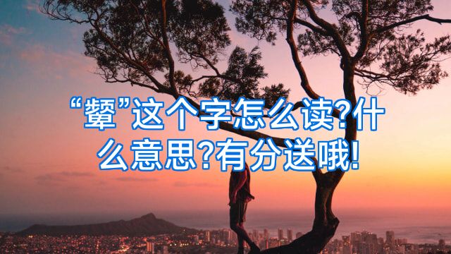 “颦”这个字怎么读?什么意思?有分送哦!
