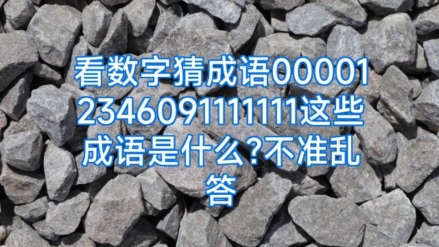 看数字猜成语000012346091111111这些成语是什么?不准乱答