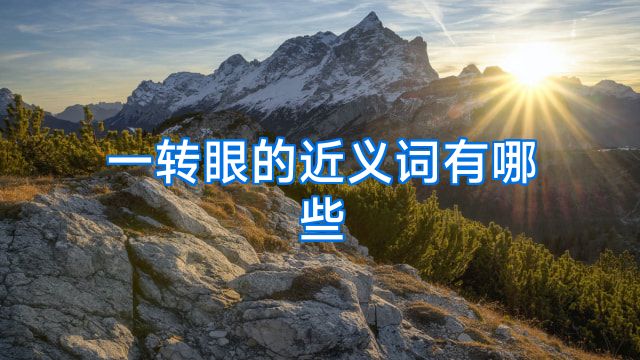 一转眼的近义词有哪些