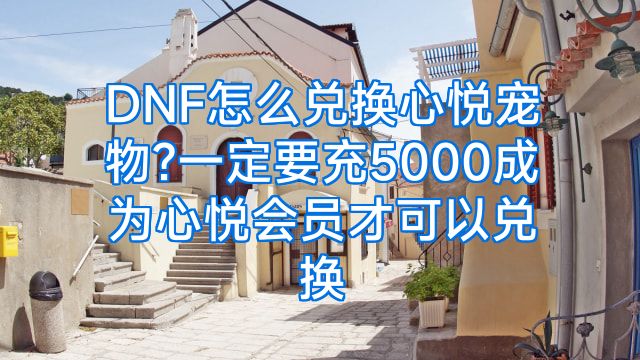 DNF怎么兑换心悦宠物?一定要充5000成为心悦会员才可以兑换