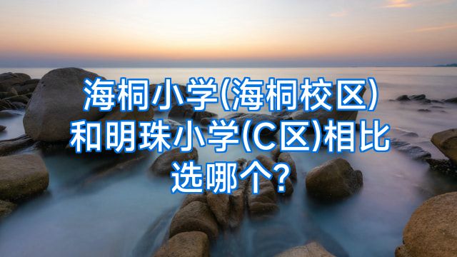 海桐小学(海桐校区)和明珠小学(C区)相比选哪个?