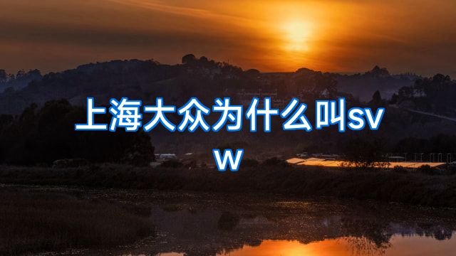 上海大众为什么叫svw