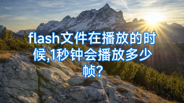 flash文件在播放的时候,1秒钟会播放多少帧?