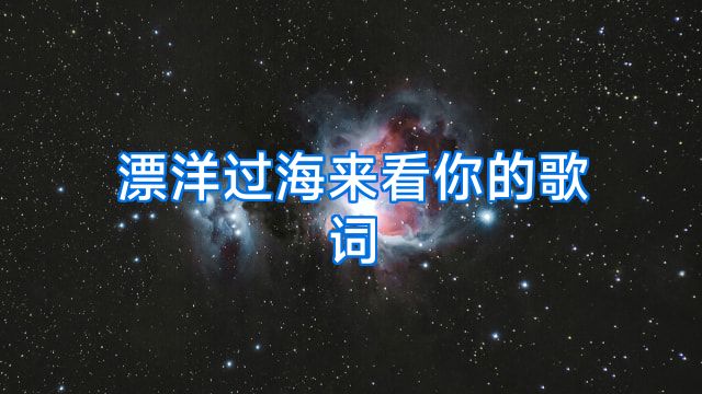漂洋过海来看你的歌词