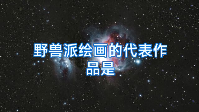 野兽派绘画的代表作品是