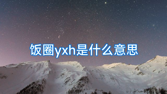 饭圈yxh是什么意思