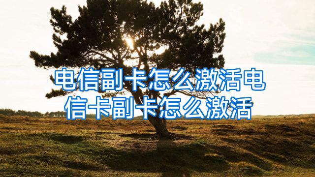 电信副卡怎么激活电信卡副卡怎么激活