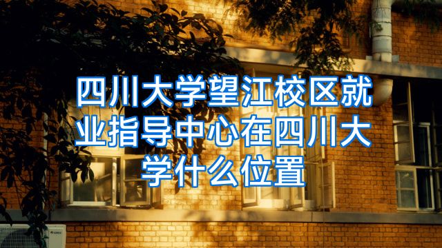 四川大学望江校区就业指导中心在四川大学什么位置