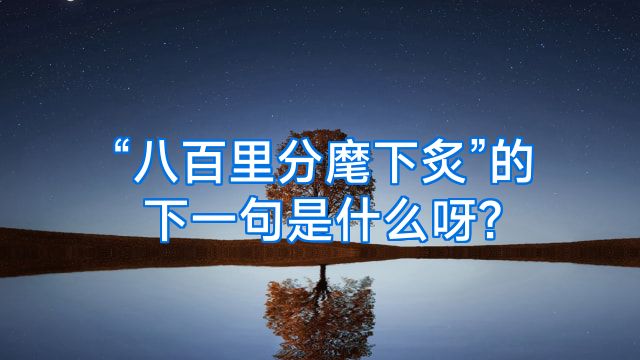 “八百里分麾下炙”的下一句是什么呀?