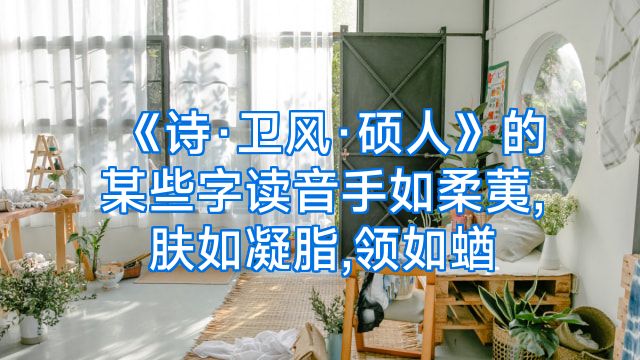 《诗·卫风·硕人》的某些字读音手如柔荑,肤如凝脂,领如蝤