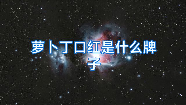萝卜丁口红是什么牌子
