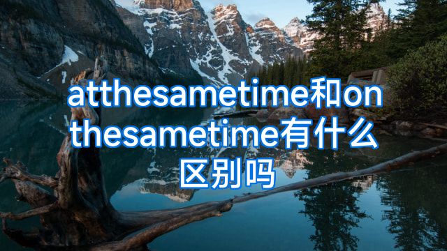 atthesametime和onthesametime有什么区别吗